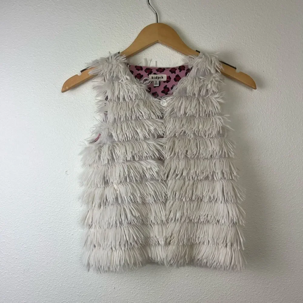 kidpik faux fur Girl vest Size S(7-8)